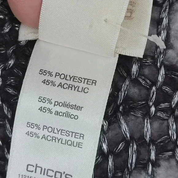 NWOT Chico's Embellished Knit Sweater Size 2 /L Black & Gray 7CT - Picture 6 of 8